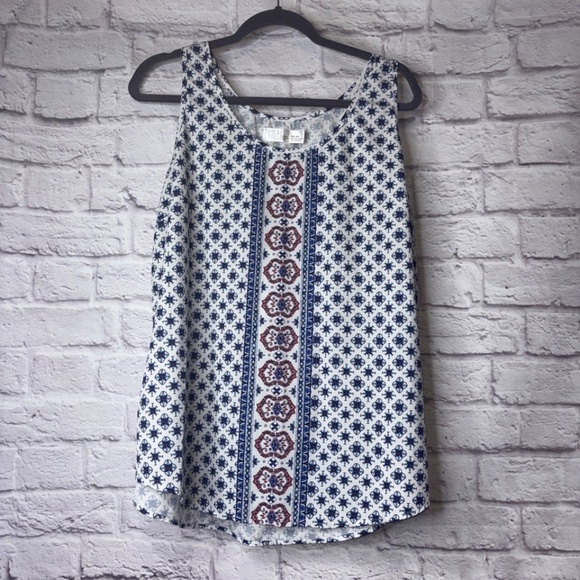 Tru and Tru Tops - Time and Tru Geometric Design Tank top Woman’s Plus Size 20